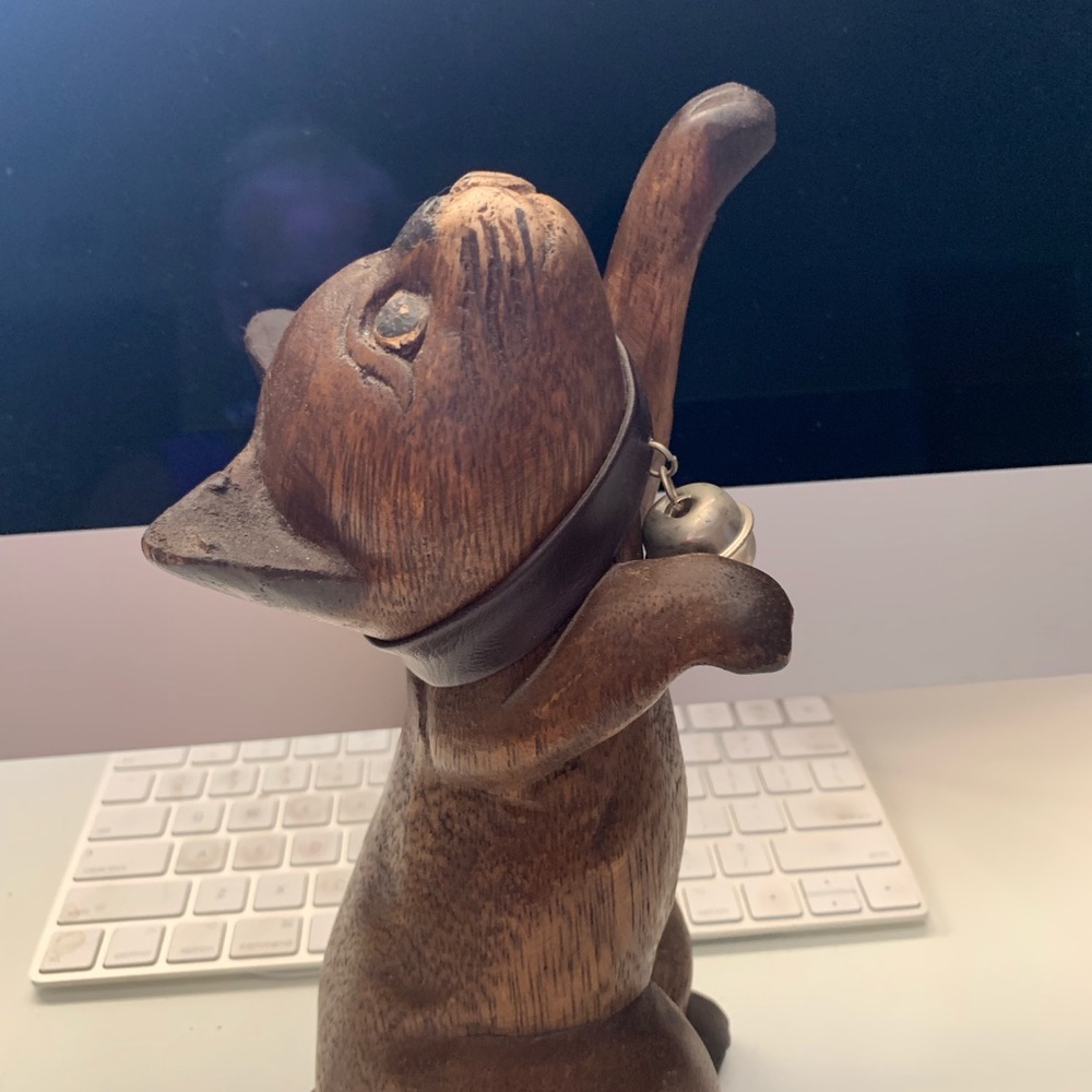 Handcarved wooden cat.